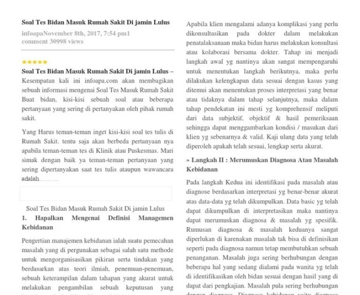 Pertanyaan interview perawat