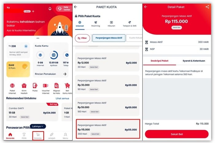 Cek masa aktif telkomsel dan perpanjang 1 tahun