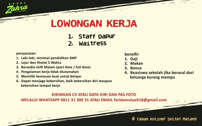 Rekomendasi kerja part time malam