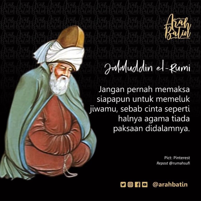 Rumi jalaludin cinta puisi maulana Kata kata jalaludin rumi