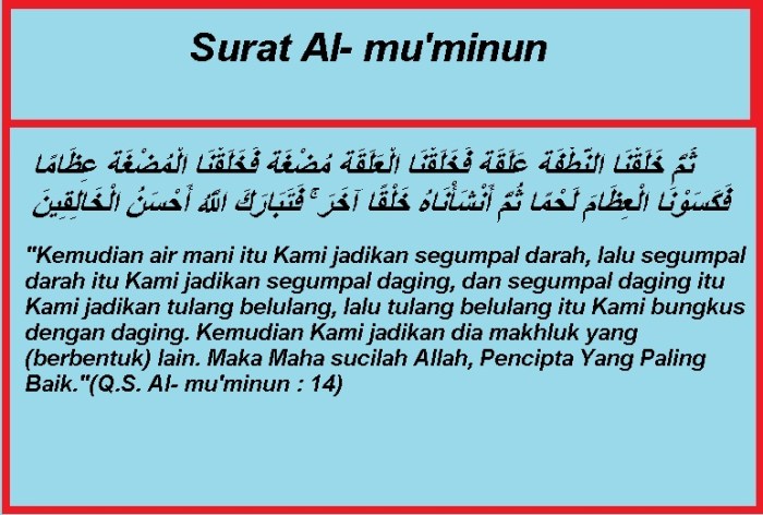 Isi kandungan surah al muminun ayat 12 14