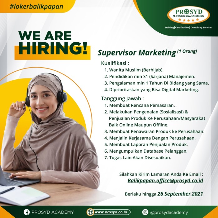 Tugas supervisor marketing