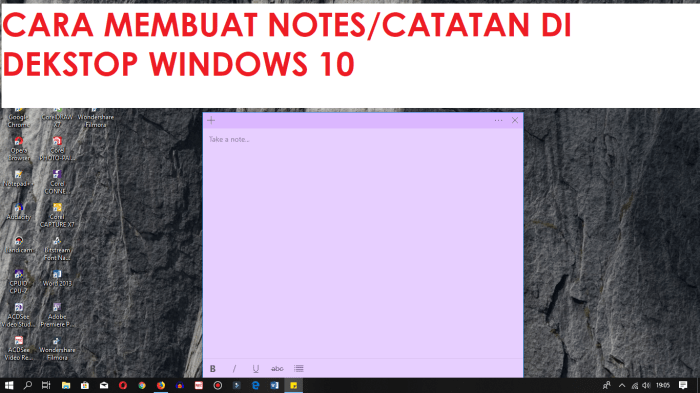 Cara mudah membuat notes di laptop