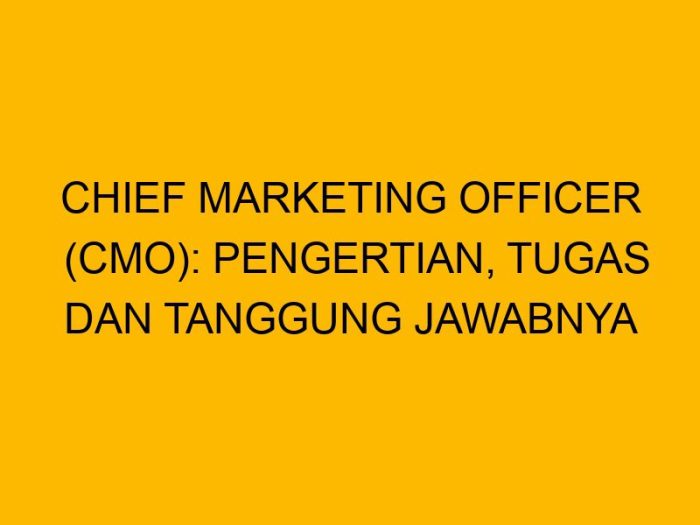 Tugas dan tanggung jawab cmo