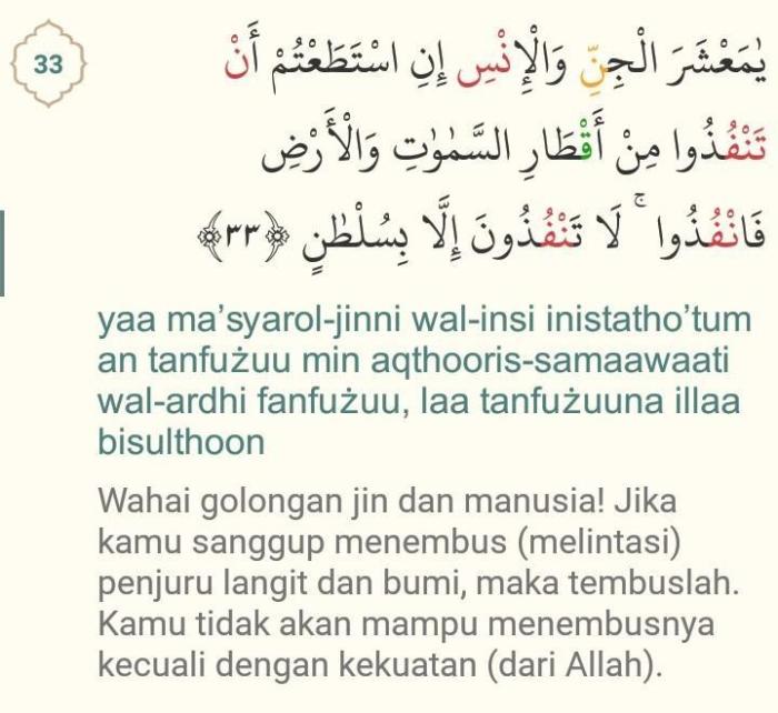 Isi kandungan qs ar rahman ayat 33
