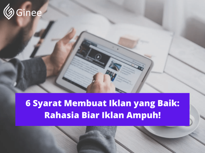 Syarat syarat sebuah iklan yang baik