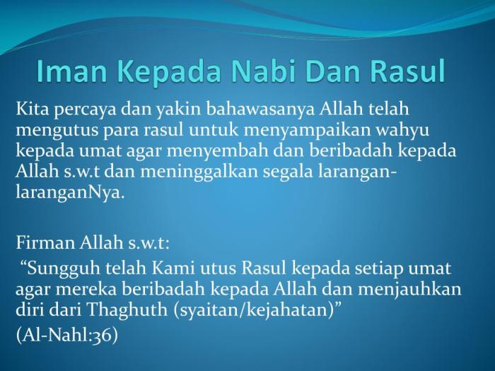 Pengertian iman kepada rasul rasul alla
