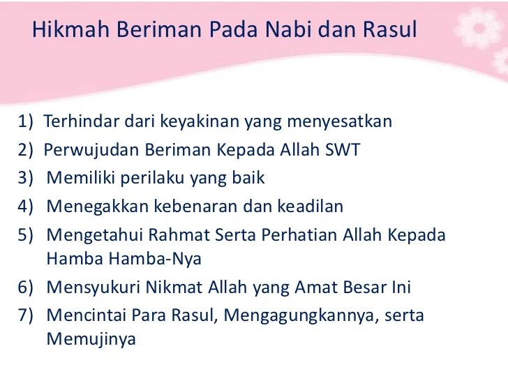 Beriman rasul nabi mengapa freedomsiana Contoh perilaku beriman kepada rasul alla
