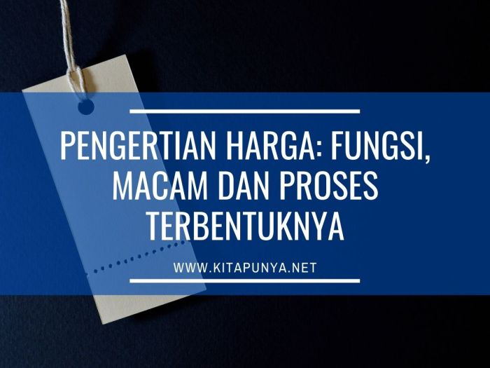 Pengertian harga fungsi dan macam maca