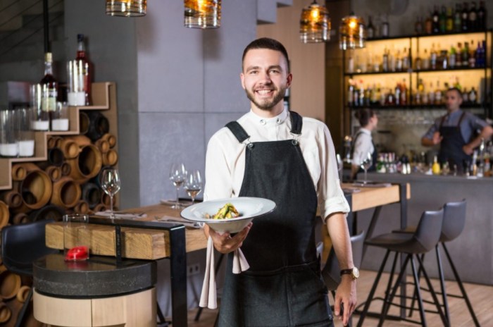 Waiter waitress restauration standing commercialisation kelner pengertian muscular unbuttoned meadow torso tugas pramusaji tugasnya kelnerka amesbostonhotel