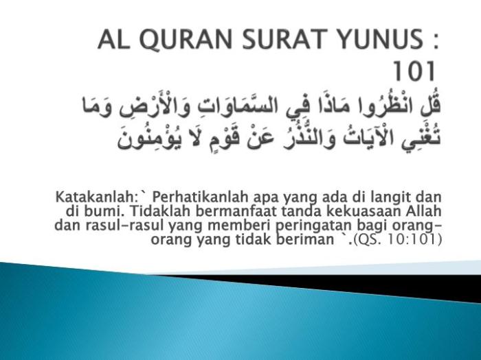 Pengamalan implementasi qs yunus 101 al baqarah 164