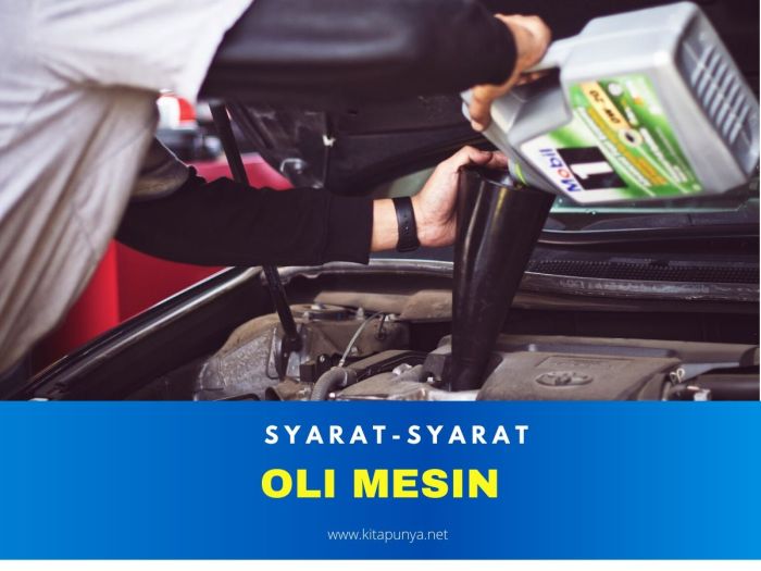 Syarat syarat oli mesin