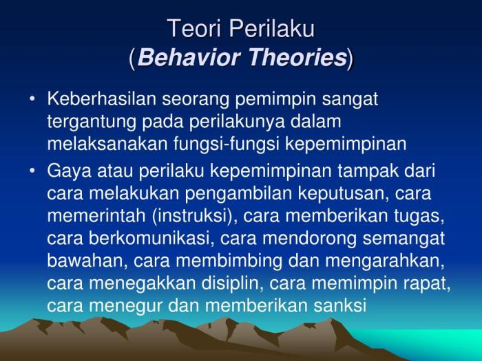 Teori kepemimpinan perilaku