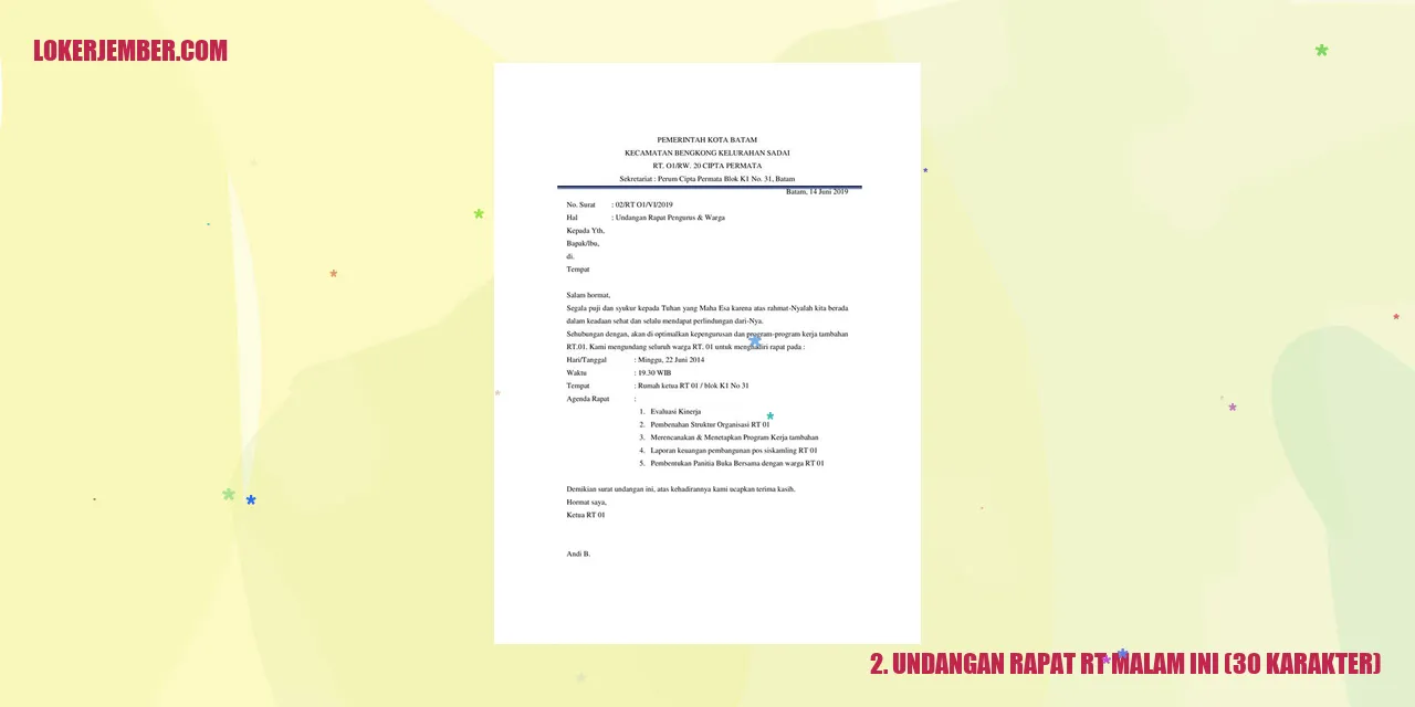 Undangan Rapat RT Malam Ini