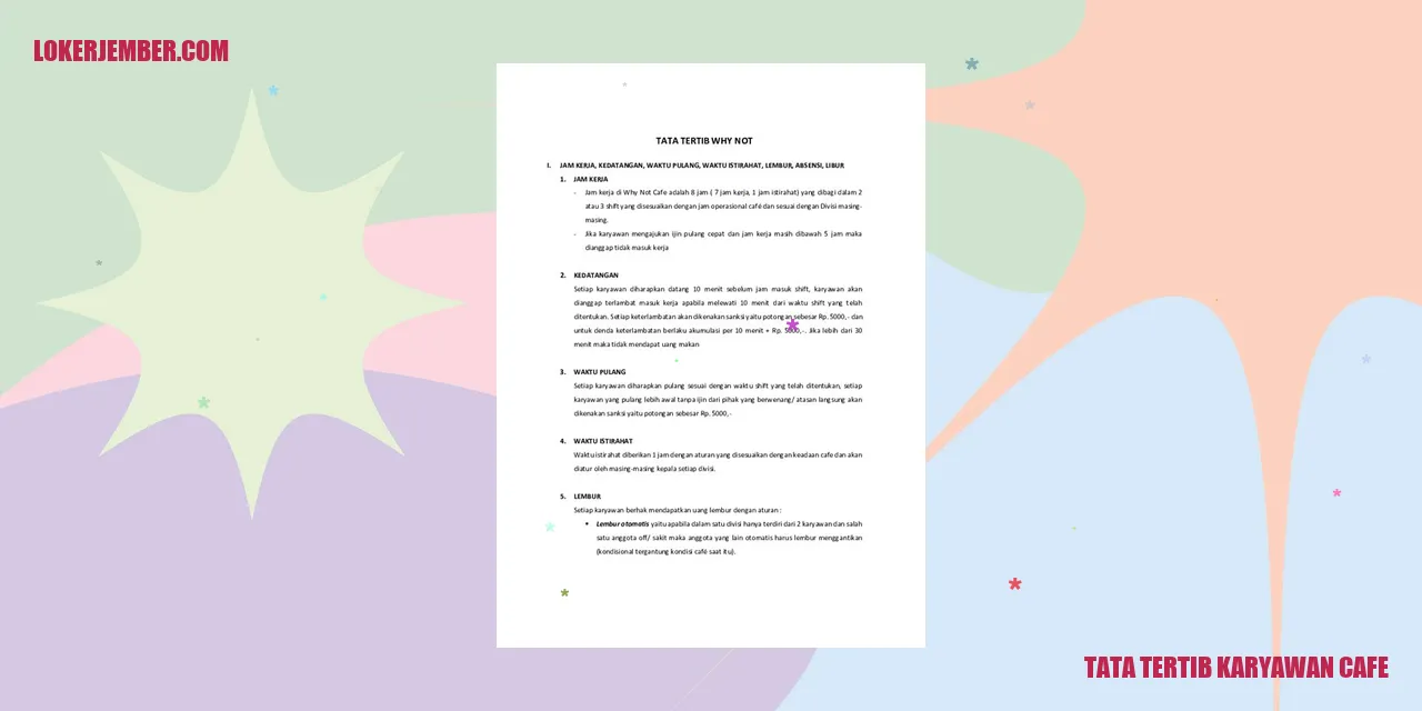 Tata Tertib Karyawan Cafe